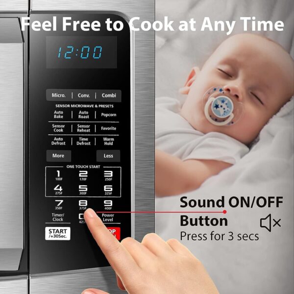 Countertop Microwave Oven - Smart Sensor, Convection, Combi - Mute & ECO - 1.5 - Image 6