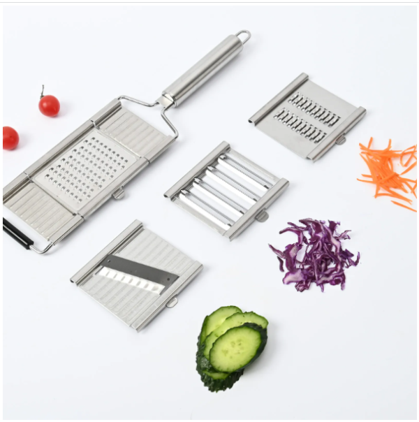 Multi-Purpose Vegetable Slicer Cheese Grater Cutter Stainless Steel Peeler Set - Image 7